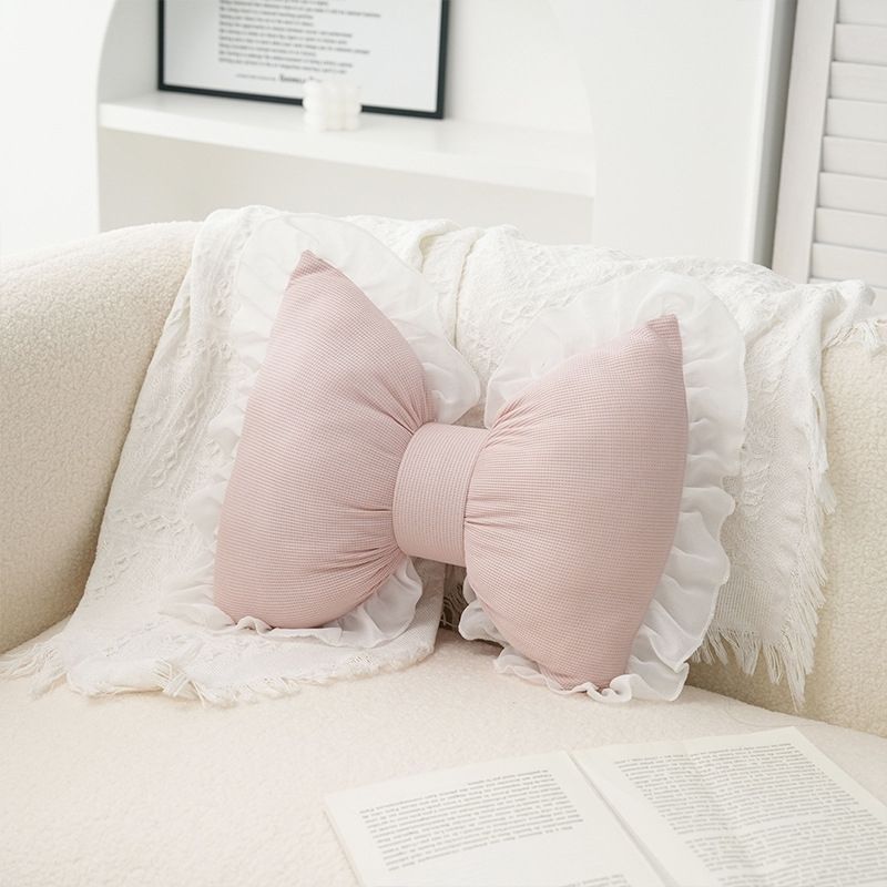 Simple Pink Butterfly Pillow Sofa Living Room French Style Cushion Office Desk Chair Lumbar Support Bedside Decoration Wholesale