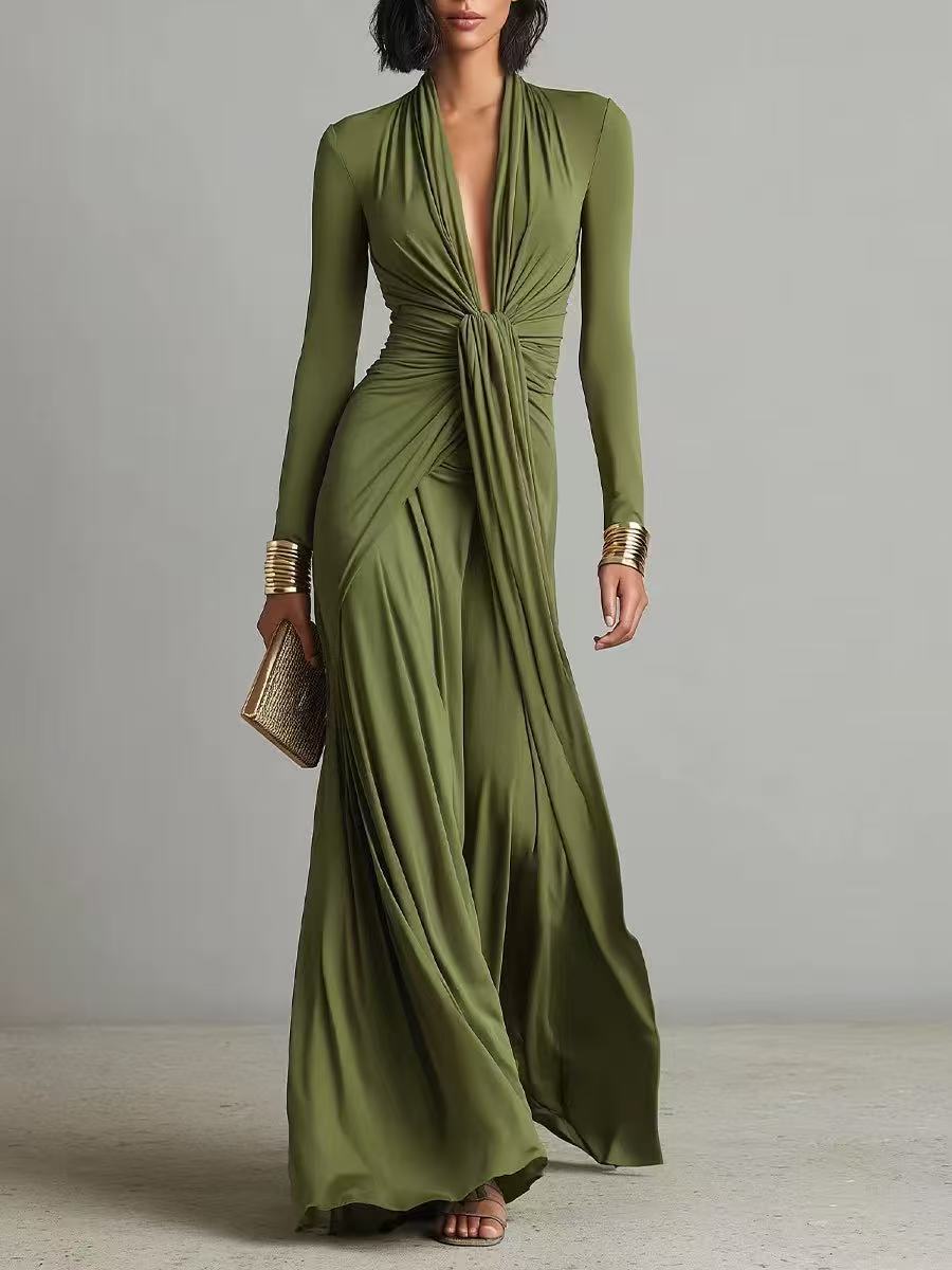 Women's Elegant Long Sleeve Dress For Autumn And Spring Style_voghion.com