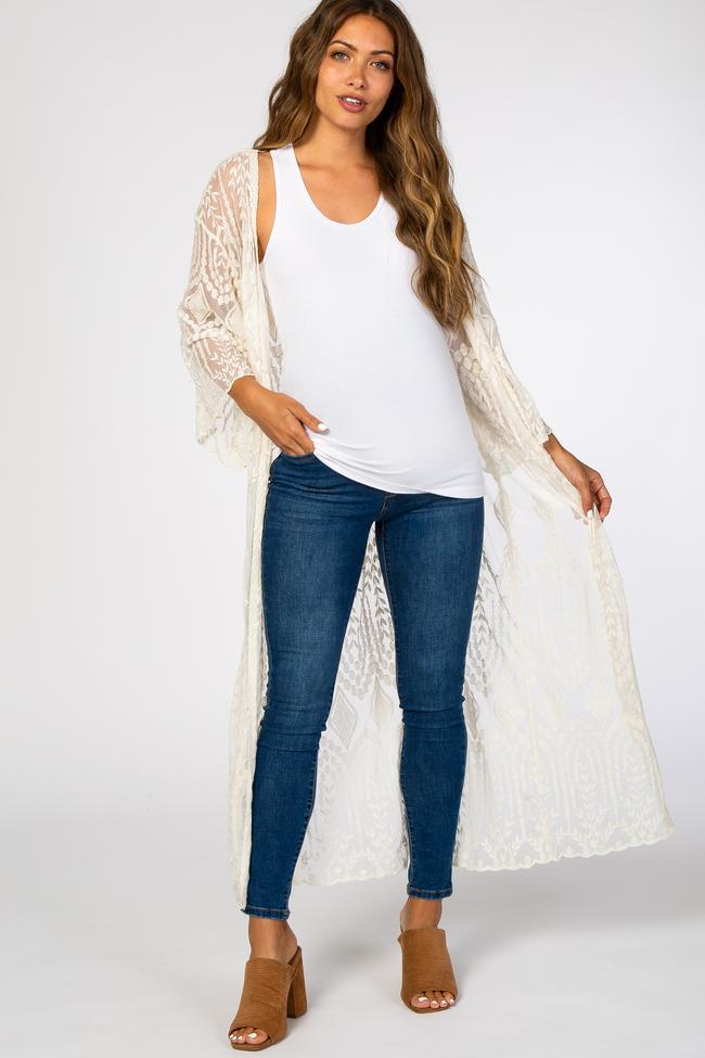 147g Weight White Color Wholesale Sexy Lace Long Cardigan Bikini Blouse Nihaojewelry 3