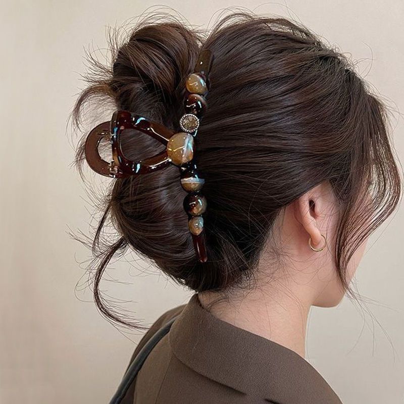 ins 大型グリッパーシャーククリップハイエンドミックスカラーヘアピン女性のヘアボリュームマルチプレートヘアピン多用途気質帽子|undefined