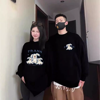 秋冬oversize加绒圆领卫衣男女上衣特别情侣装潮牌班服保暖打底衫