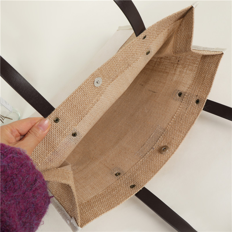 Wow bolsas de lino personalizadas, bolsas de mano de yute, bolsas de lino recubiertas retro creativas, bolsas de regalo de impresión de publicidad comercial exterior