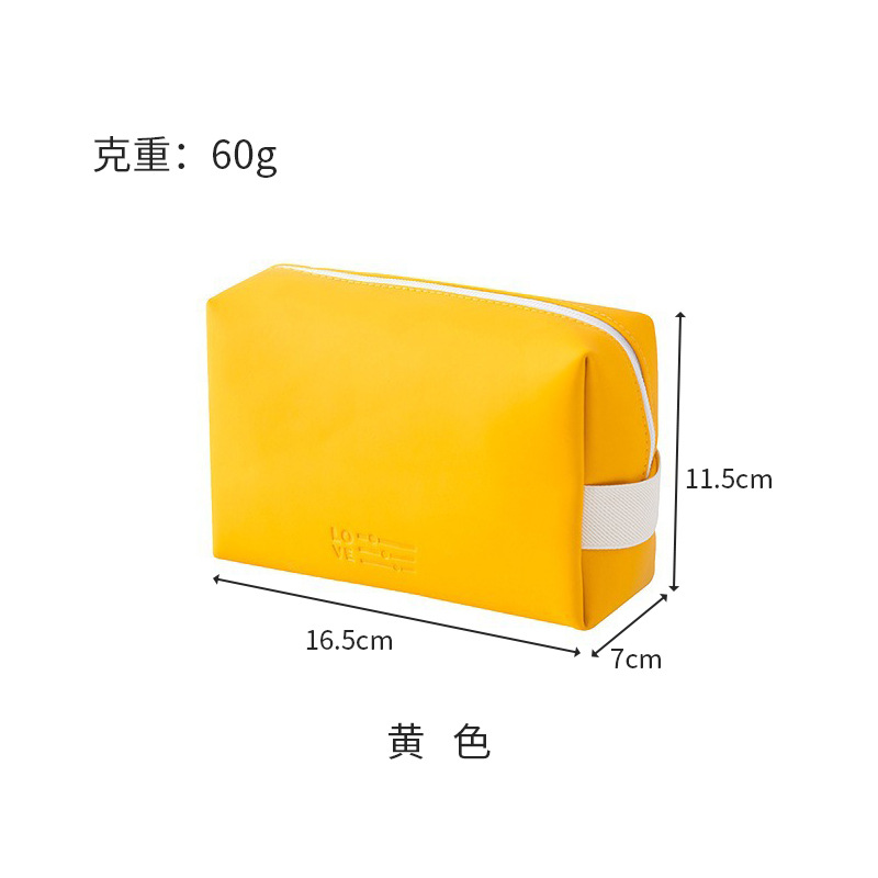 Bolsa de maquillaje bolsa de almacenamiento bolsas de bolsas de pellizco de piel pu bolsa de almacenamiento portátil simple bolsa de maquillaje plegable macarón impermeable