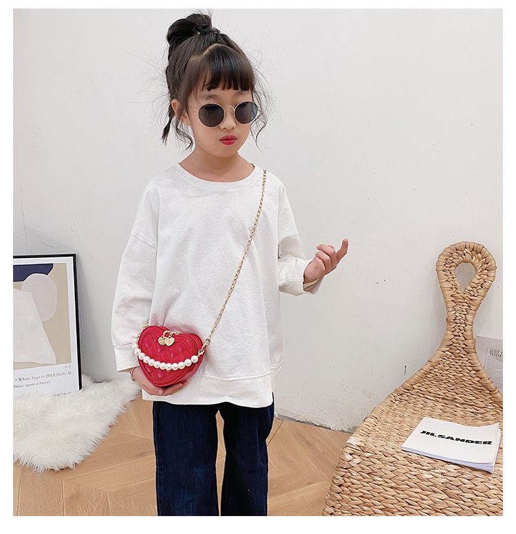 Lingge Pearl Chain Children's Bag Fashion One-shoulder Messenger Bag Coin Purse display picture 26