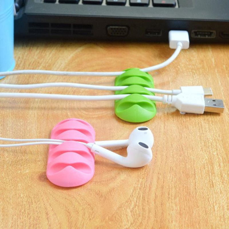 Five-hole Cable Holder Multi-hole Cable Organizer Desktop Cable Clamp display picture 4