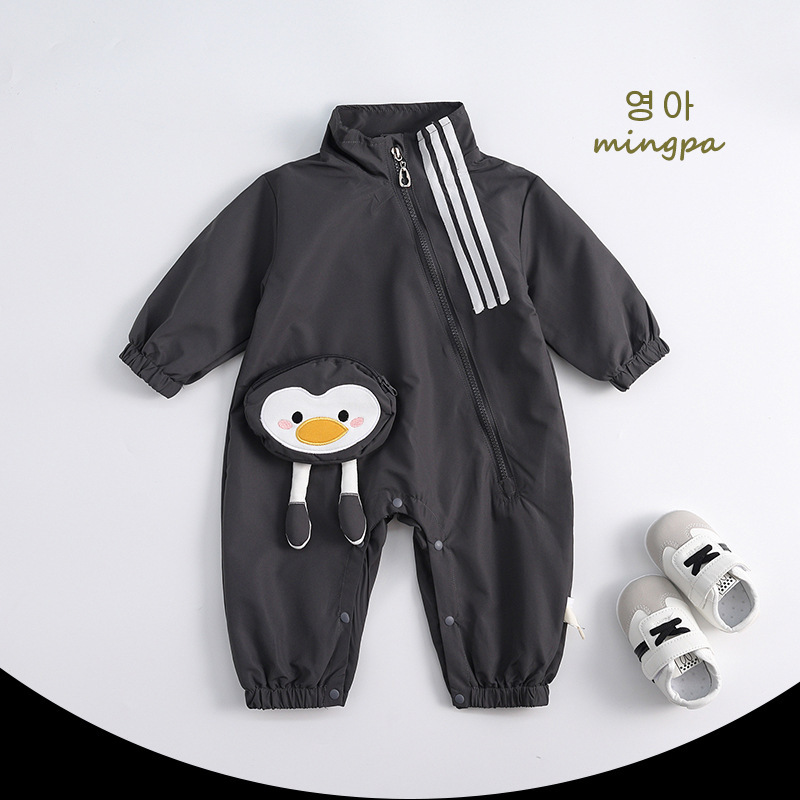 婴儿衣服秋装连体衣超萌男宝宝卡通冲锋衣外套春秋季外出哈衣爬服|undefined