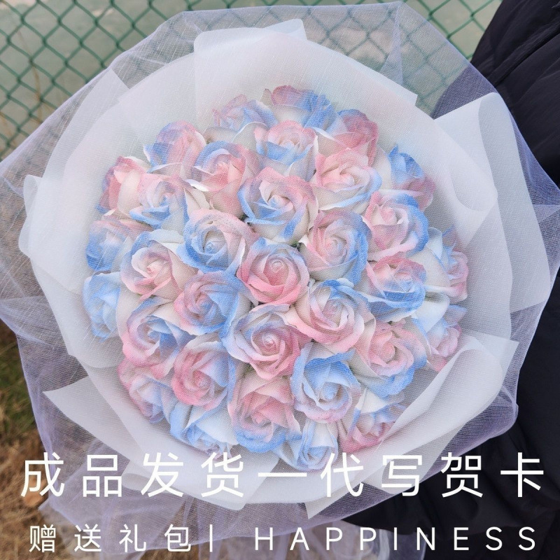 黒梅ソース、バラの花束、彼女へのバレンタインデーギフト、彼氏への誕生日プレゼント、ソーププリザーブドフラワー完成品|undefined