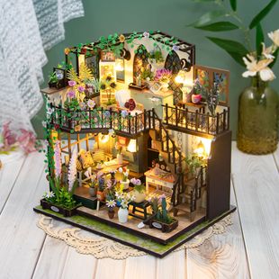 Hongda diy Cabin Darcy Flower House 3D Stereo Assembled Double-Layer Ornaments Model Adult Decompression Toy Gift