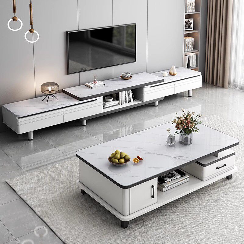Tv Cabinet for Living Room, Suitable for Small Apartments, 2026 New Model, Extendable, Modern Minimalist Floor-Standing Coffee Table and Tv Cabinet Set