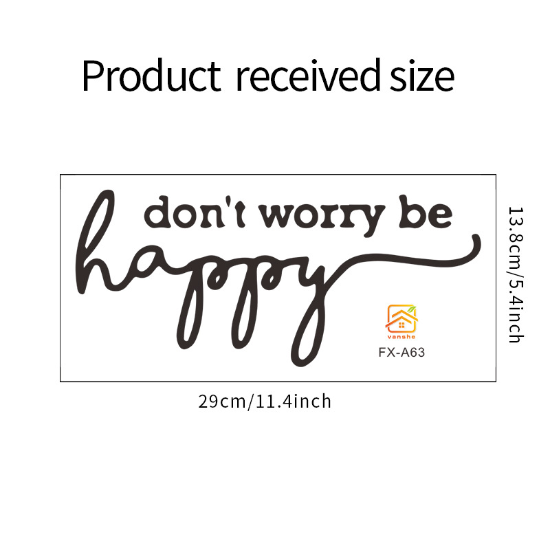 Simple Don't Woeey Be Happpy English Slogan Wall Sticker display picture 2