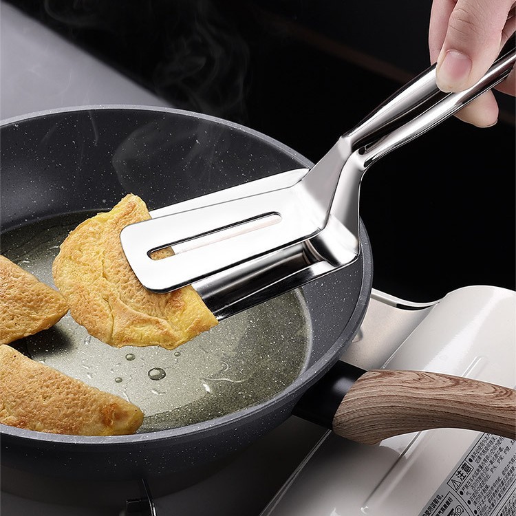 201 de acero inoxidable espátula clip panqueque pescado frito pala pizza filete pala hogar cocina espátula frito filete clip