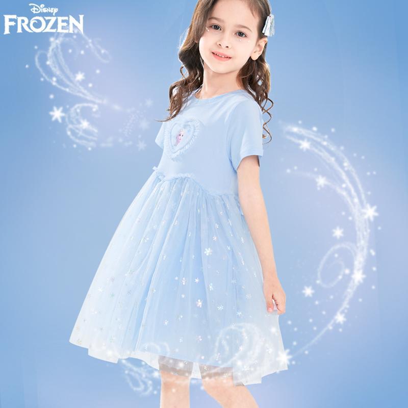 Girls' Dress Elsa Ice Princess Dress Summer Dress 2026 New Style Mesh Dress Thin Style Girls Fashionable Summer Dress