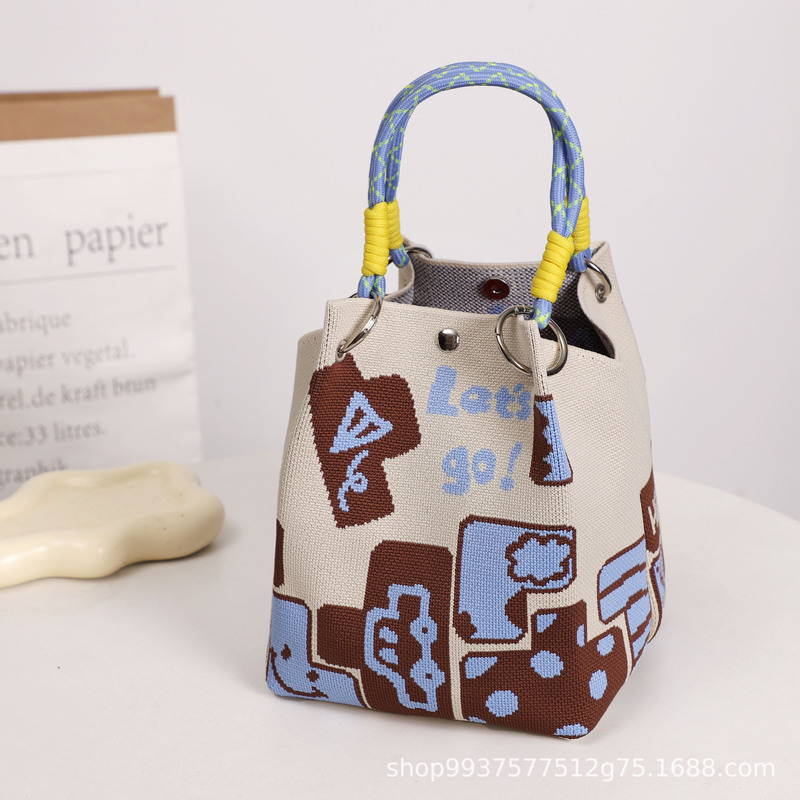 Manufacturer Wholesale New Woven Ring Buckle Bag Knitted Three-Dimensional Magnetic Buckle Handbag Tote Bag Clutch Bag Crossbody Bag