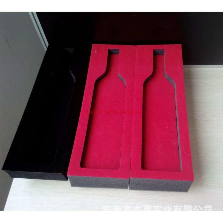 黑色彩色植绒酒托 小尺寸物品植绒内衬 异形eva泡棉植绒内托