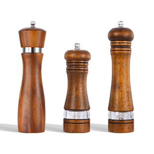 Amazon's Hot-Selling Oak Household Pepper Grinder Manual Grinding Bottle Seasoning Bottle Glass Sea Salt Pepper