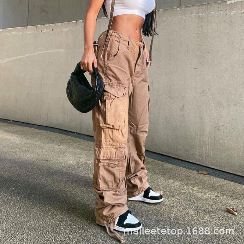 American Street overol verano de las mujeres 2022 transfronteriza europea y americana Vibe estilo nuevo funcional sueltos pantalones casuales mujeres