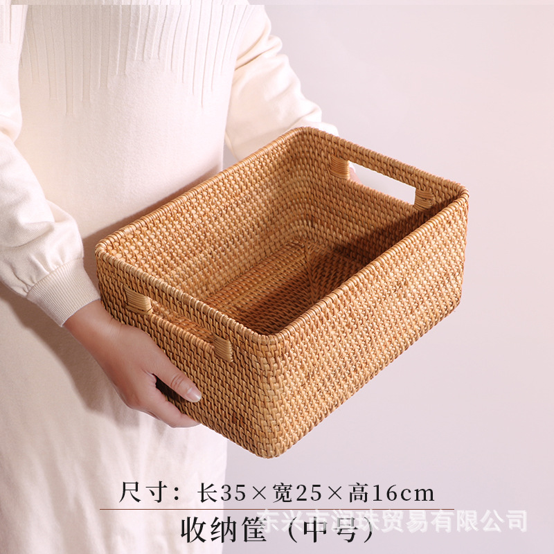 Cesta de almacenamiento de caña pan pan al vapor cesta de frutas caseras cestas de almacenamiento de verduras cestas de bambú cestas de picnic snack