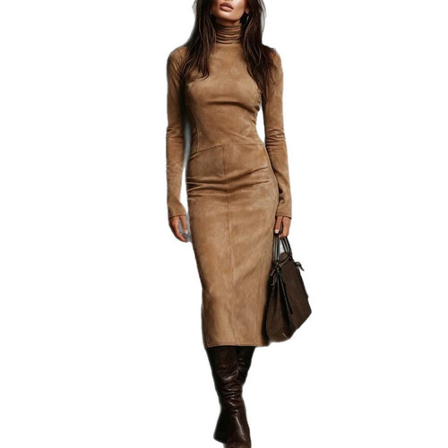 New autumn and winter sexy slim long-sleeved base dress, women's slimming coat, temperament hip skirt
