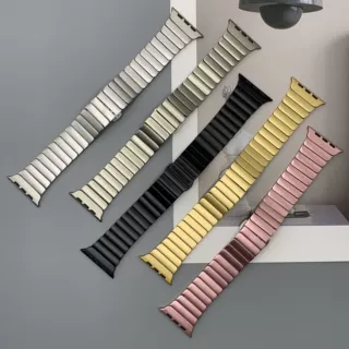 适用苹果s11手表Applewatch一珠金属ultra2/3蝴蝶扣iWatch109表带