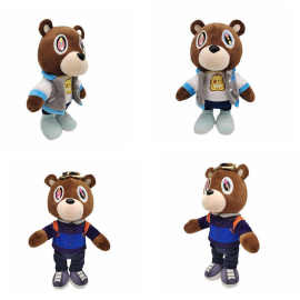 跨境新品 Kanye teddy bear 侃爷同款泰迪熊毛绒玩具公仔礼物
