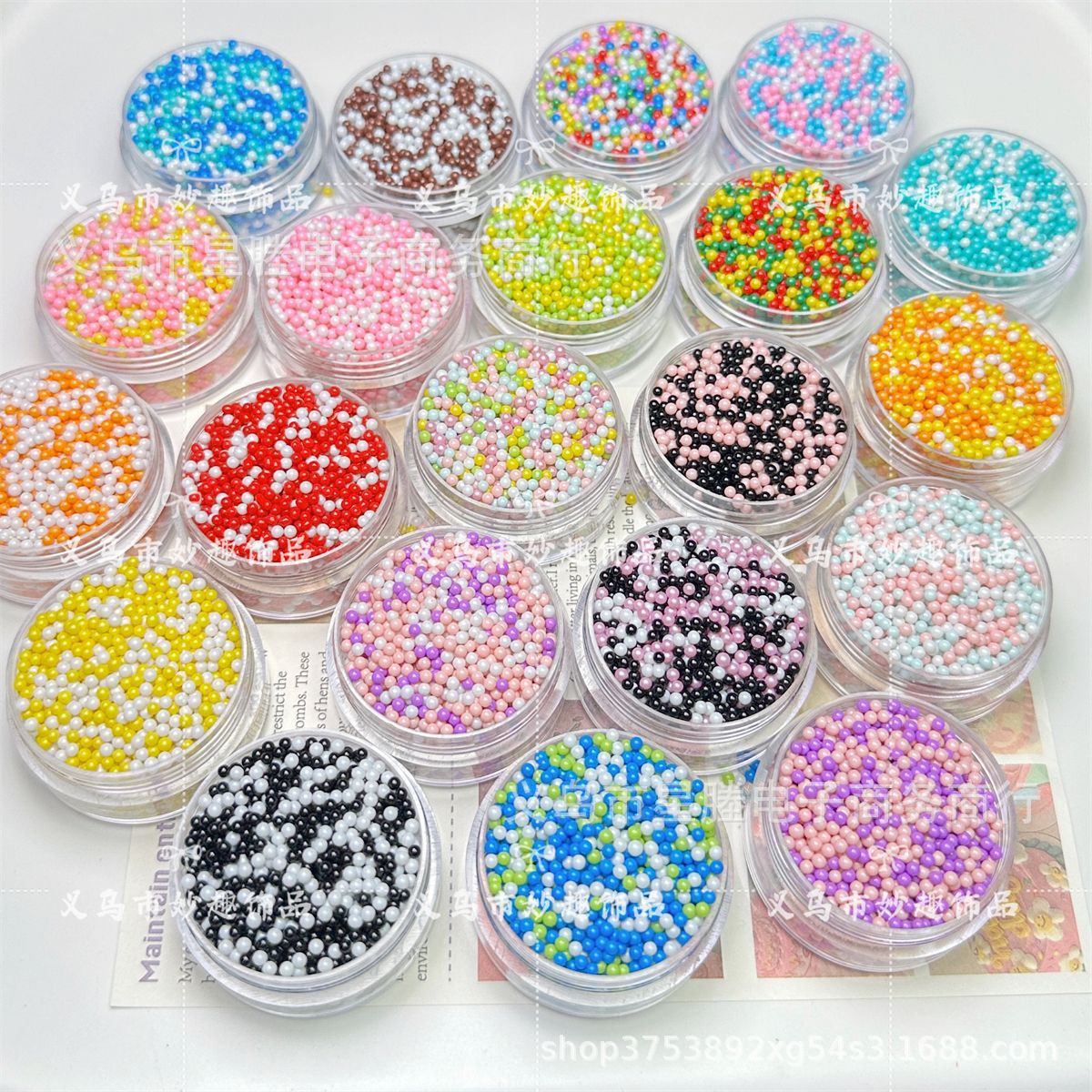 2mm color mezclado, color sólido no poroso, pintura de vidrio, cuentas de arroz, accesorios de joyería de bricolaje hechos a mano, pegamento de crema, relleno de limo