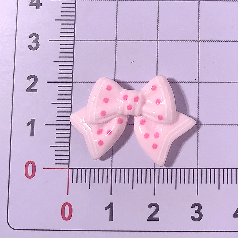 Cartoon brillante color con puntos arco corbata clip de cabello cuerda clip de cabello pegamento de crema DIY accesorios de resina de hebilla