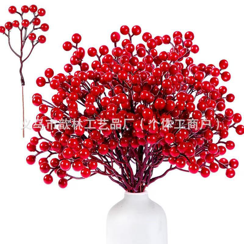 Ramas de Frutos Rojos Artificiales Plástico y PU para Bodas y Decoración del Hogar image 13