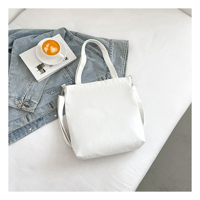 New fashionable and cute canvas bag, simple and large-capacity tote bag, casual and versatile single-shoulder crossbody bag, Douyin consignment undefined