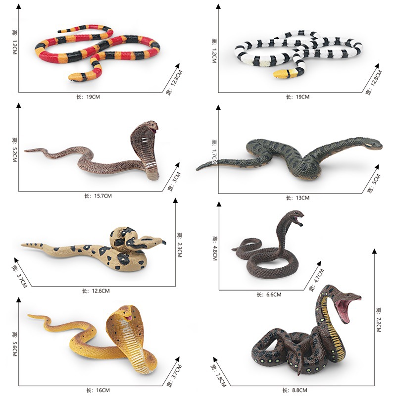 Transfronterizo simulación reptil Cobra Boa verde Mori coral serpiente modelo decoración de escritorio juguete