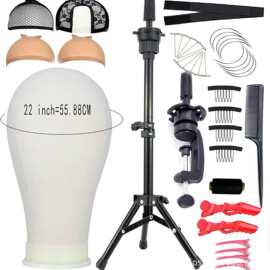 头模支架帆布Wig Stand Tripod with Head Canvas Wig Head Stand