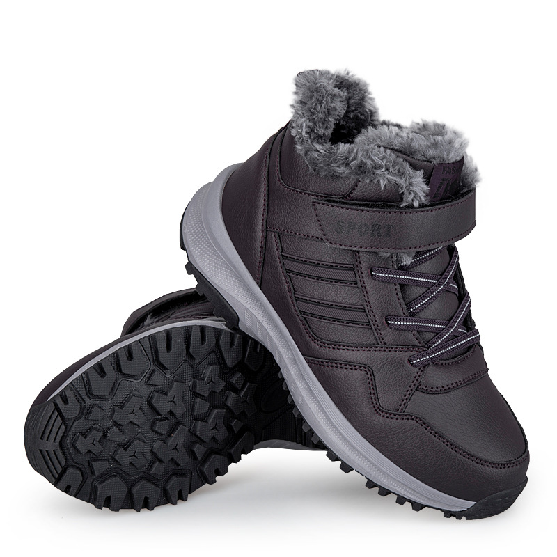 Zapatos para ancianos zapatos para caminar zapatos engrosados con terciopelo en invierno y zapatos deportivos casuales con suela suave zapatos para madres engrosados con algodón