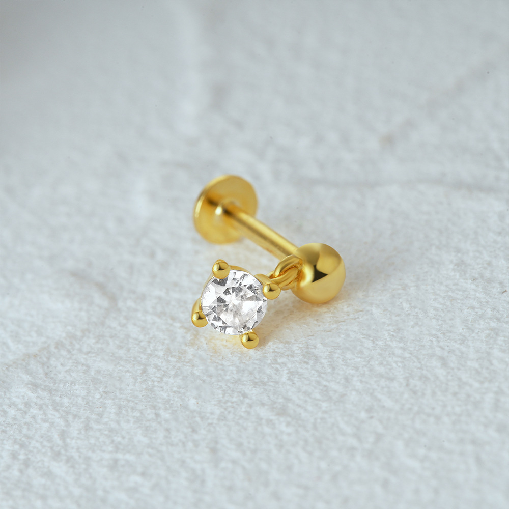 2g Weight Zircon Inlay Material Ear Studs Classification 1 Piece Quantity Daily Occasion 925 Sterling Silver Material Geometric Pattern Women's Gender Plating Design Simple Style Style 1 Piece Ear Cartilage Rings & Studs Simple Style Geometric 925 Sterling Silver Plating Zircon 74