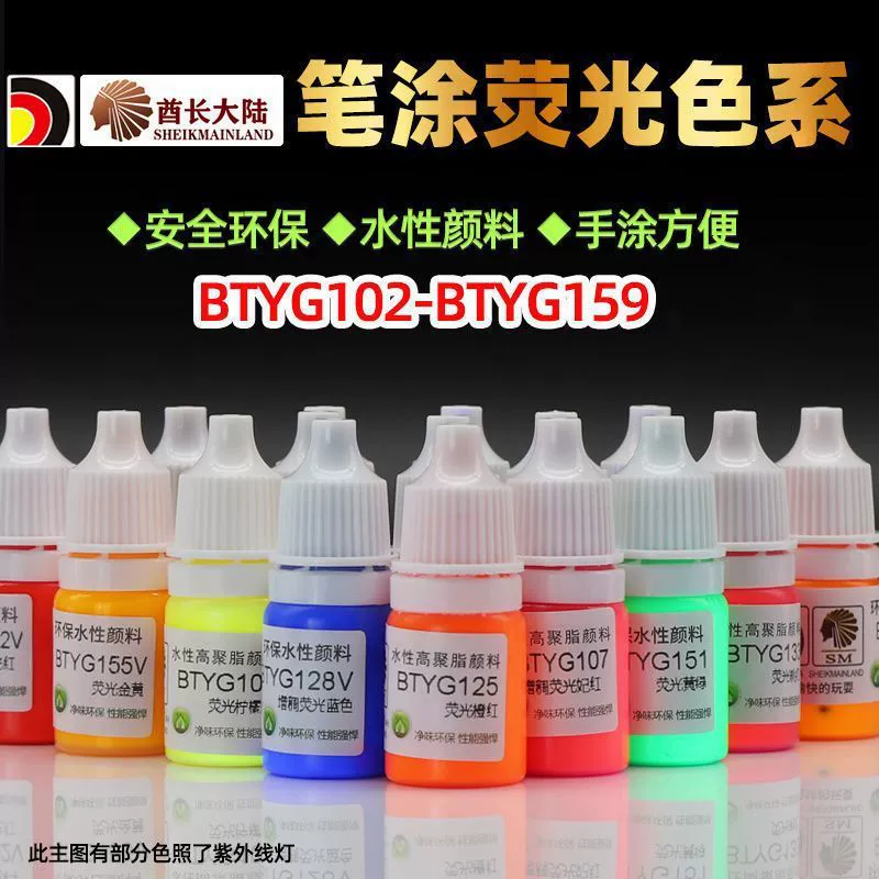 Ручка-кисть Chieftain Continent с ручной росписью, на водной основе, для нанесения высоконасыщенной флуоресцентной краски, для раскрашивания моделей, коммерческого использования.