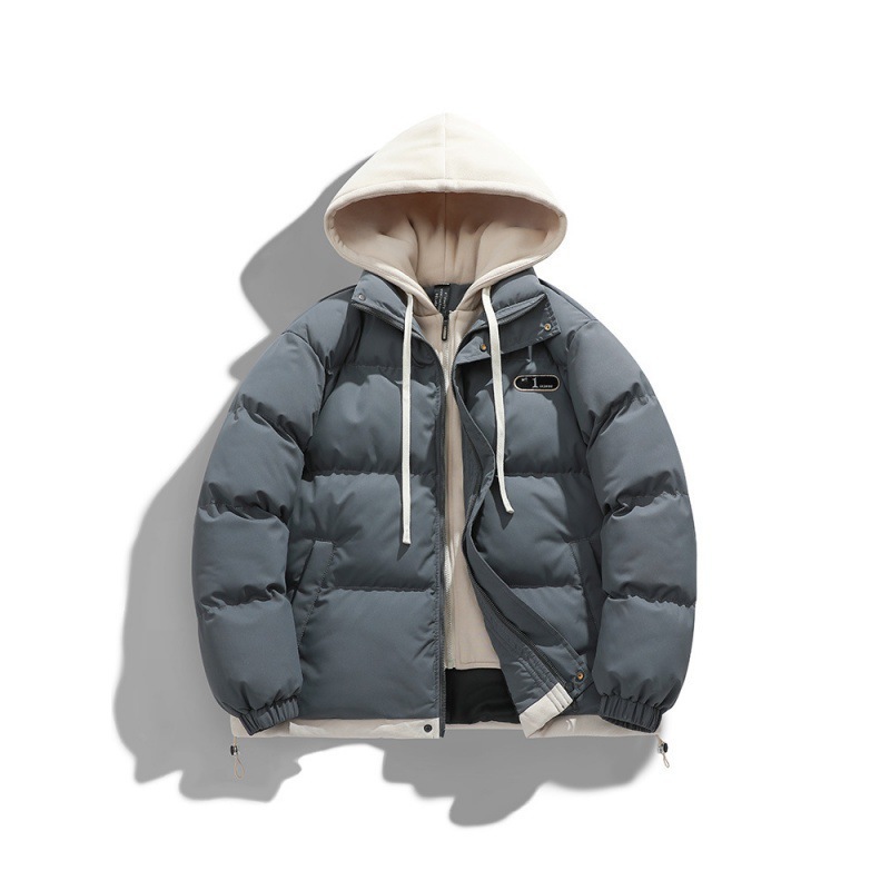 Falso de dos piezas de algodón hombre invierno 2023 nuevo suelto chaqueta de algodón de color caramelo chaqueta de algodón de invierno de hombre MD9999 image 2
