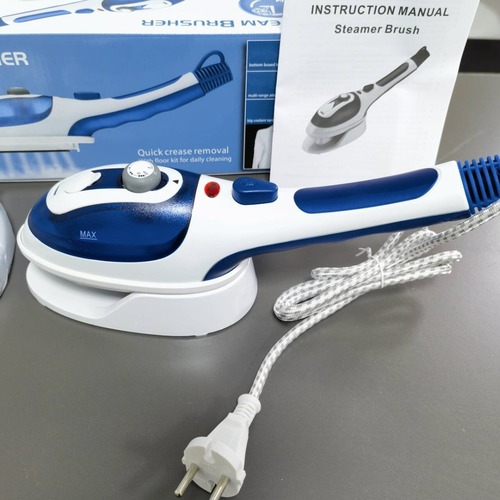 Hang iron flat iron 2-in-1 handheld steam iron with ceramic plate, portable steam brush, temperature adjustable for travel