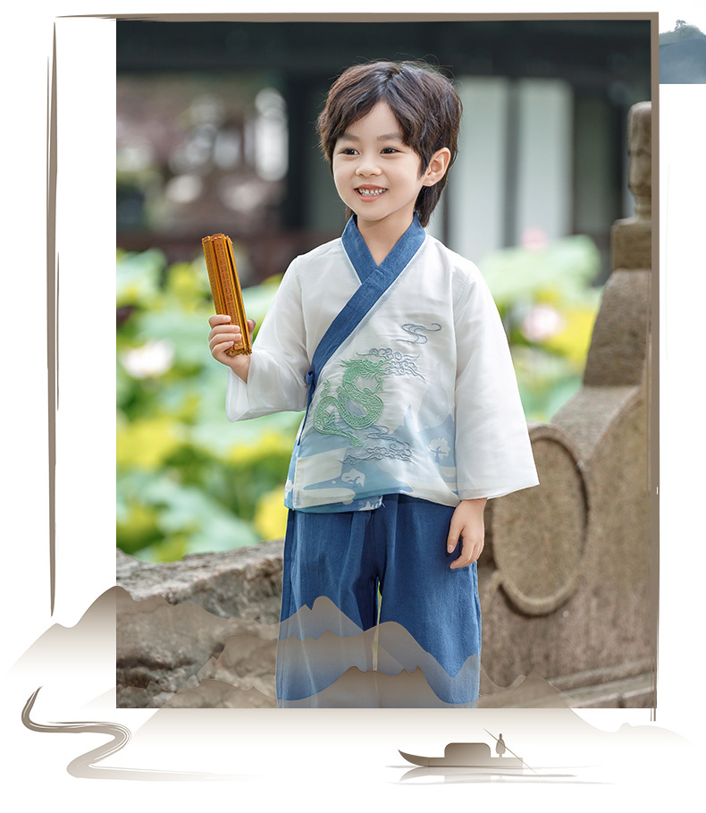 Hanfu boys' spring and autumn children's Chinese style Tang suit 2024 new boy's Chinese style clothing kindergarten performance clothing