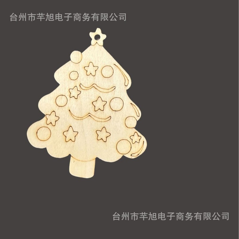 跨境木质工艺品创意圣诞节木片DIY道具圣诞节挂件|undefined