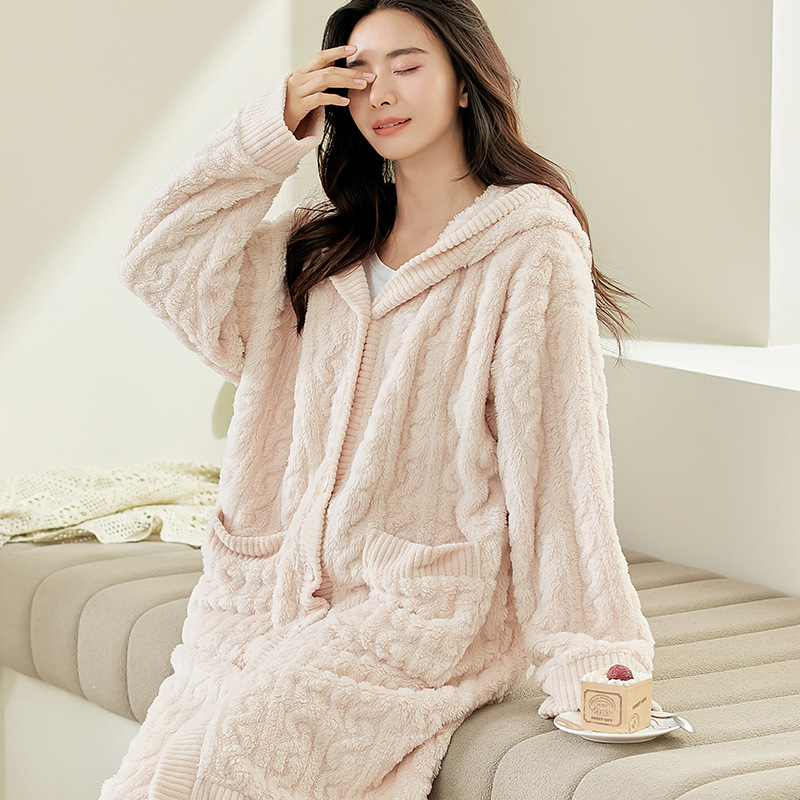 T012 m cubierta de Bata de terciopelo blanco