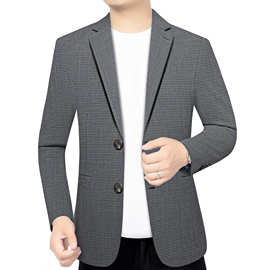 代发皮尔卡丹男装春季新款休闲西装修身中年西服单西男上衣外套