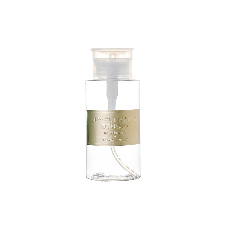 Removedor de esmalte de uñas de alta gama estilo japonés, paquete de removedor de esmalte de uñas, juego de herramientas de botella a presión, juego completo para la apertura de tiendas, botella grande portátil para dispensar.