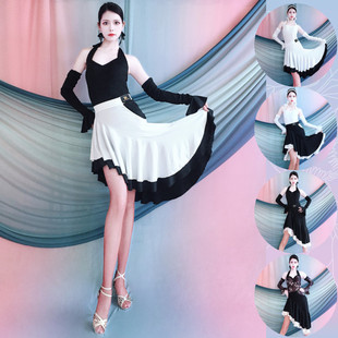 Children's Performance Clothing Latin Dance Clothing 2025 Girls Spring and Summer Halterneck Split Skirt Suit Practice Clothing Training Clothing