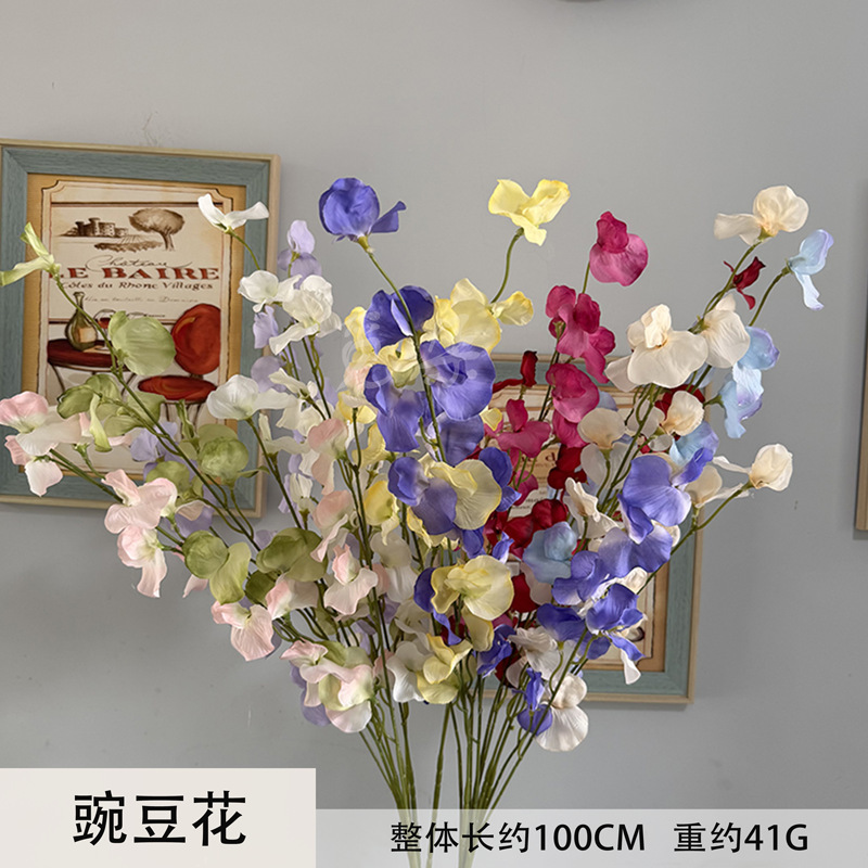 Pea Flower Artificial Flower Wall, Smart Artificial Photo Props, Floral Pea Flower Wedding Hall Layout, Artificial Flowers