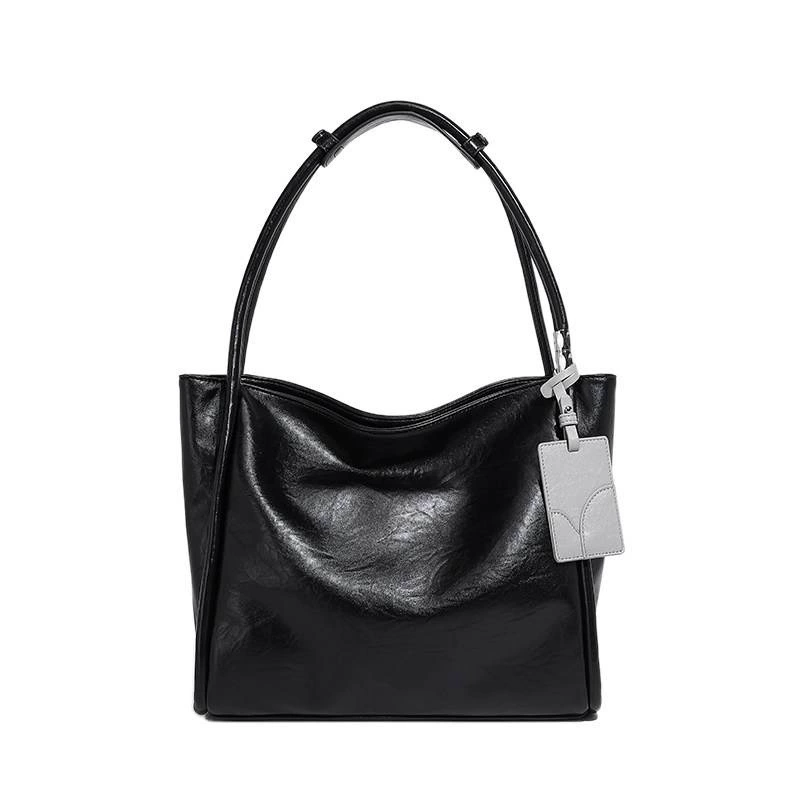 (Cross-border trading), small design black capacious one-shoulder bag