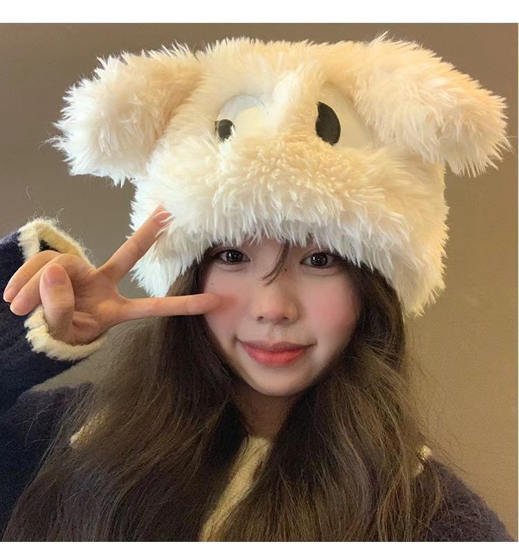 Bucket Hat Hats Type Banquet, Travel Occasion Polyester Material Women's Cartoon Style Cute Solid Color Eaveless Bucket Hat