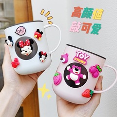 子供のかわいい歯磨きカップ、洗浄カップ、男性と女性のベビー歯科カップ、クリエイティブ漫画家庭用落下防止マウスウォッシュカップpp