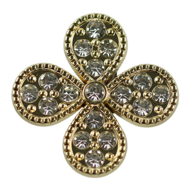 Metal knitted pin, shirt, decorations, wholesale, Chanel style, four-leaf clover