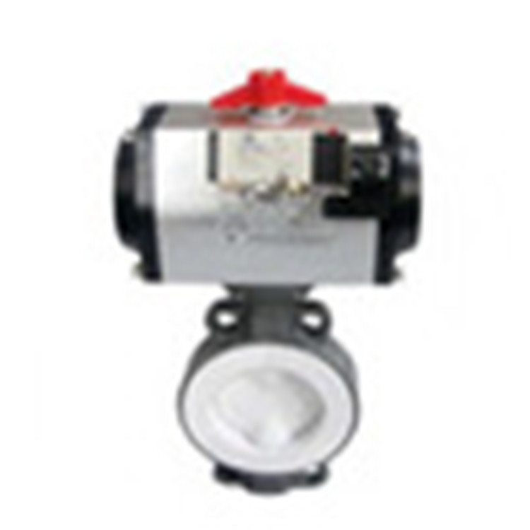 福厦美科D671F衬氟气动蝶阀 电动蝶阀 手动对夹式衬胶蝶阀