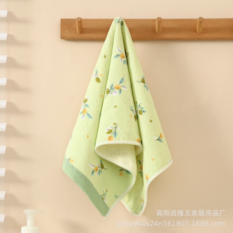 패브릭 타월 플로럴 그린