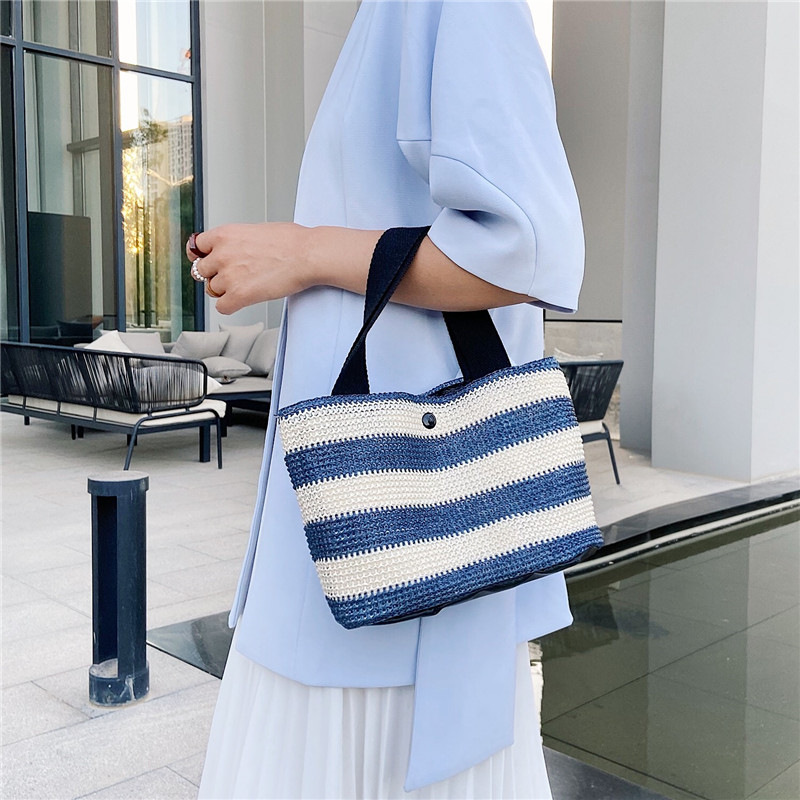 Straw-woven single-shoulder bag for women, new summer casual bag for middle-aged and elderly moms, simple lunch box handbag, export version undefined