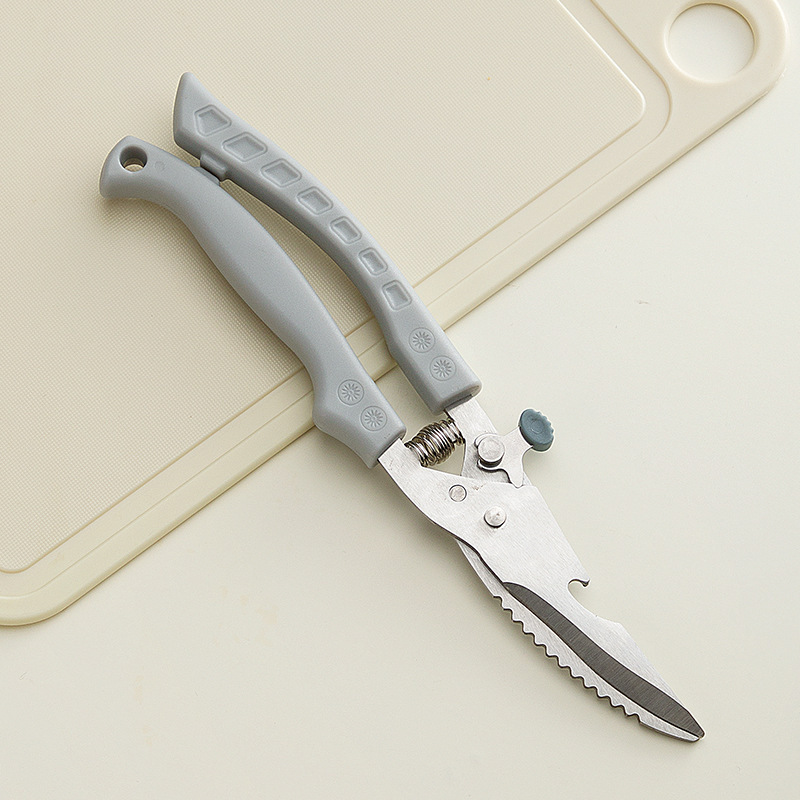 Tijeras de hueso de pollo de cocina, tijeras domésticas, potentes tijeras de cocina, tijeras de hueso de pollo multifuncionales para matar pescado, tijeras de rebote de comida de barbacoa